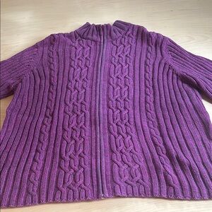 Purple Cable Knit Women's Sweater